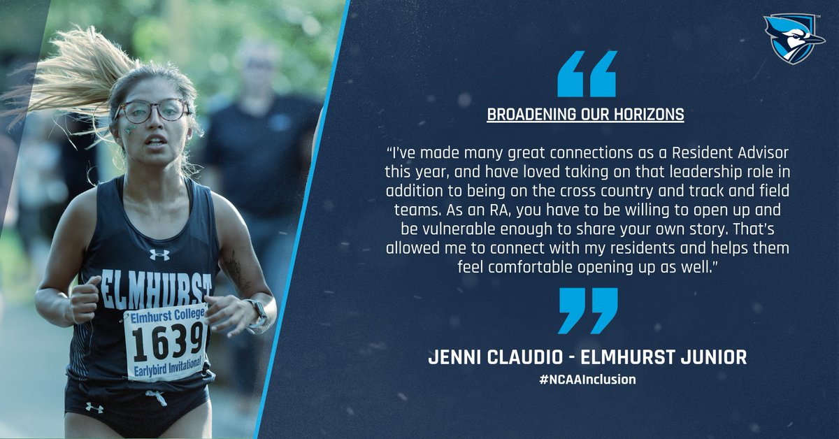 ElmhurstBluejay's tweet photo. Day 2 of NCAA Inclusion Week is all about broadening our horizons and making connections! Today our students talk about getting our of their comfort zones, and recognizing the support they get on our campus. https://t.co/zjQZLTBMhW