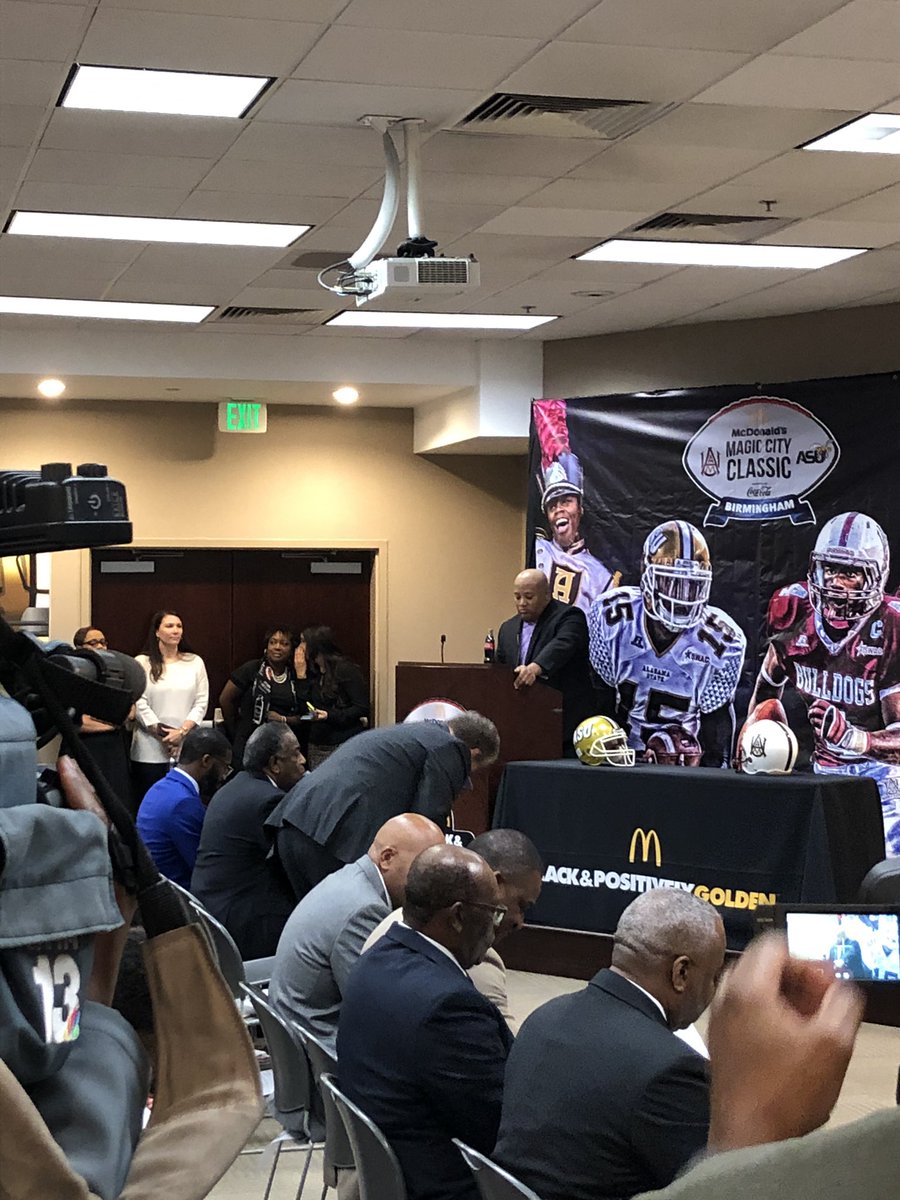 BamaStateFB's tweet photo. Magic City press conference is underway. #STATEofMind https://t.co/XnumynaiRY