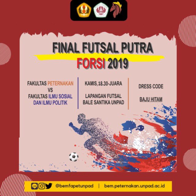 [FINAL FUTSAL PUTRA FORSI 2019]

Selamat malam, Kang Ceu👋

Pasti udah pada tau dong fapet masuk ke final forsi, yang katanya Kema Fapet jangan lupa besok datang dan dukung yaa!

FAPET vs FISIP

Yuk! kita kawal fapet sampai juara!!😊