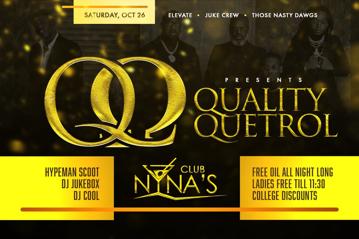 clubninas601's tweet photo. 10/24 - #AlcoholPoisoningUSM @clubninas601 

10/26 - #QualityQuetrolUSM @13ways__ @DJJukeboxlive @so__united74 

10/31 - #US(M) @ES1JayyMoney @ES1JayHawk @Es1Will @the_clutch14 https://t.co/Z45maqwcR2