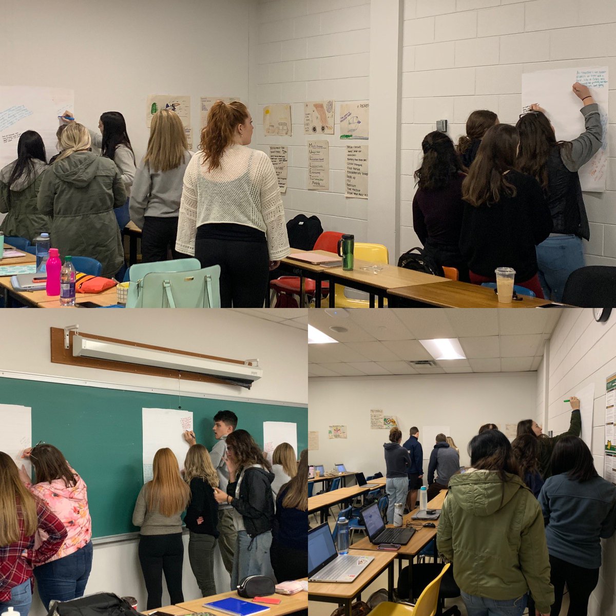 Prof_Rach_Stew's tweet image. Using Big Paper Reflection to think about how the film, Bully, impacted us and how we can make a change as future educators, for school-age children. Wonderful discussion today. The future is in good hands. #thebullyproject #itstartswithone #edchat