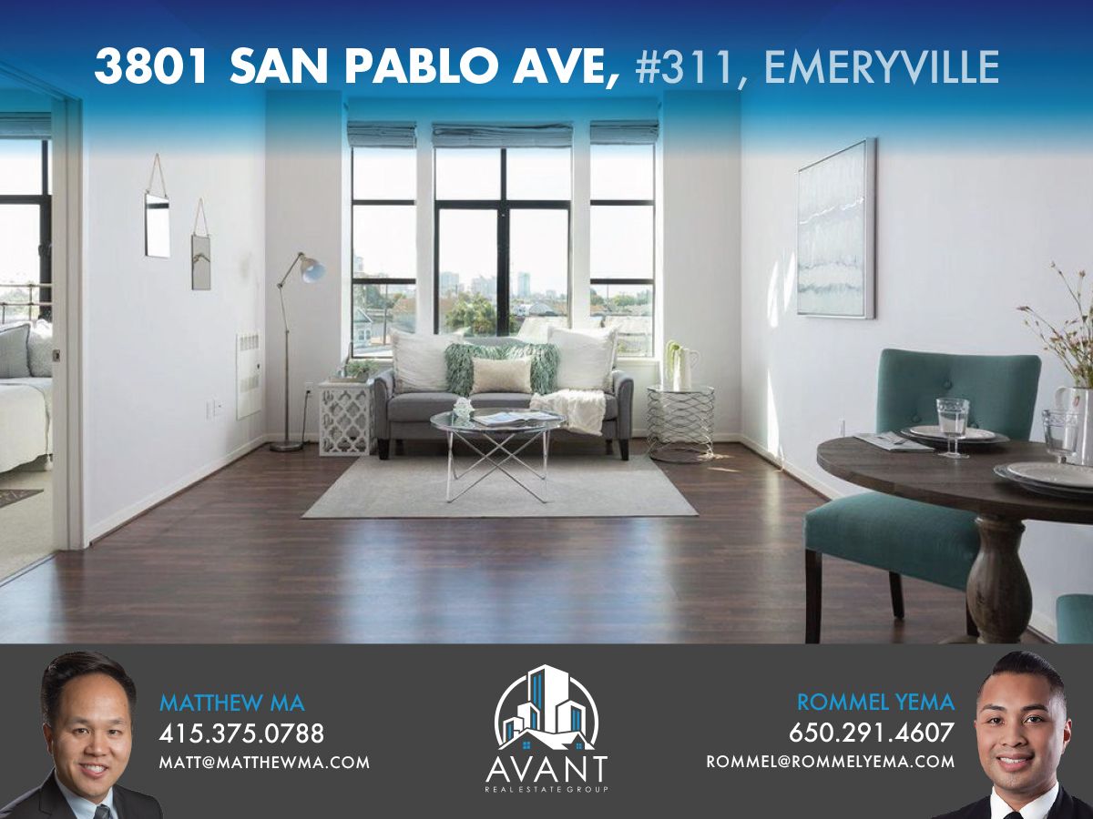 #JustSold 3801 San Pablo Ave, #311, Emeryville, CA for $453,000 | Contact Matthew Ma 415.375.0788 | MatthewMa.com | Lic. 01827568 or Rommel Yema 650.291.4607 | RommelYema.com | Lic. 01720732 #Emeryville #California #RealEstate #Condo #NewHome #Home #AvantSF
