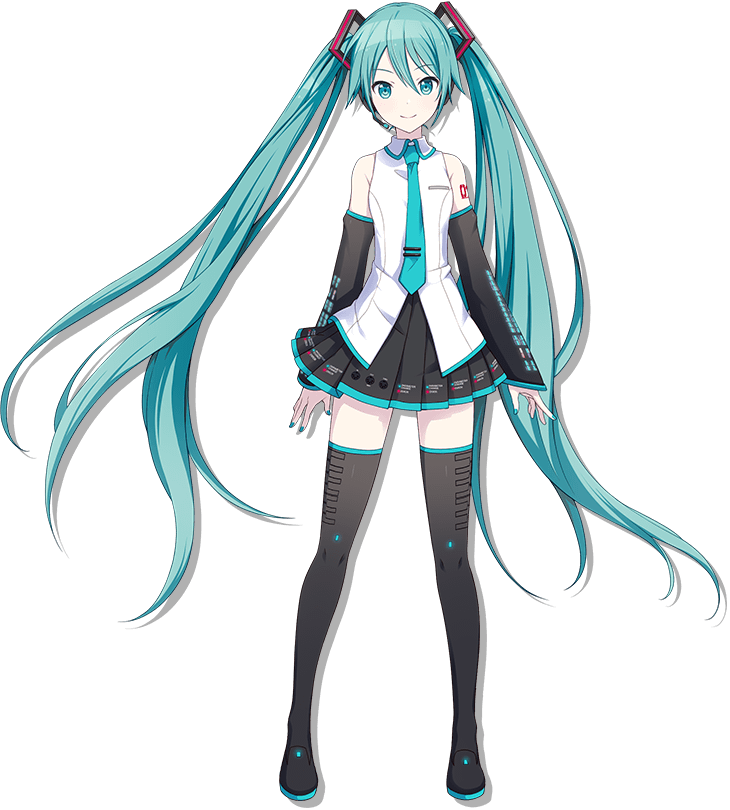 The Piapro characters, who will be voiced by their software.Hatsune Miku, originally recorded from Fujita SakiMegurine Luka, originally recorded from Asakawa Yuu