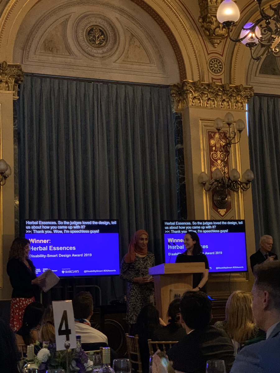 LeveneurD's tweet image. Design that works for everyone...  The 2019 Disability Smart #design award goes to @herbalessences for allowing everybody to differentiate #shampoo from #conditionner. Great to see the work of @SamLatif7 and team being recognised. @ProcterGamble #DSAwards