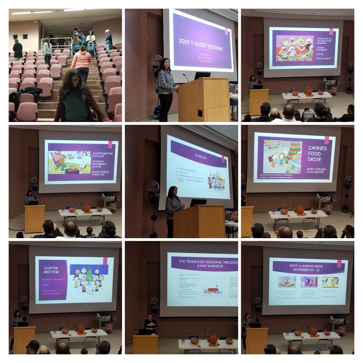 SWTCCPTK's tweet photo. #UpsilonDelta regular chapter meeting 2 for fall 2019 semester is in the books. The meeting was lead by Chapter Officer Stephanie, and was a "Peanuts" theme.  Please join us at our next meeting on Nov. 12 at 7 p.m. at the Farris Auditorium on Macon. #WeArePTK #SaluqiPride #PTK https://t.co/hMOTkSUqjT