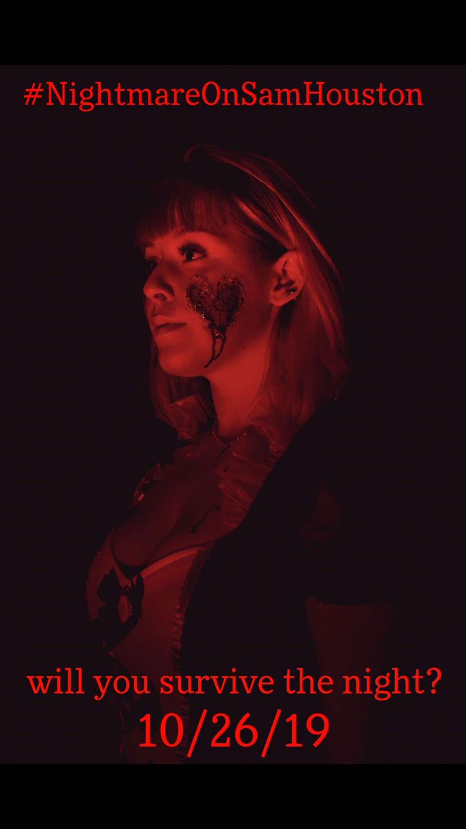 Will you survive the night?👹🎃
#NightmareOnSamHouston

Promo: <a href="/LaFamSHSU/">La Fam 🌍</a> <a href="/Th3_Barn/">The Barn 🐴</a> <a href="/gasseduppromo/">GassedUpPromo</a> 

SFX:<a href="/ThisisRaelanah/">Lanah Lexus</a> 

Presales 5$ Hit Up @LaFaMSeEtHrEe