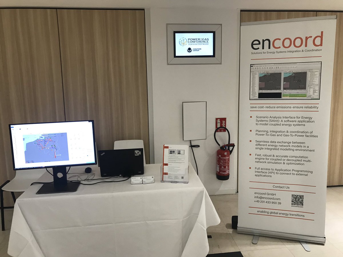 encoord's tweet photo. We a happy to exhibit at the @P2GEurope conference in Marseille, France. Our booth is all set up to showcase our innovative solution for planning and modelling the interactions between gas and electricity networks at #power2gas and #gas2power facilities. #SAInt #encoord https://t.co/gfpsG7WqnF