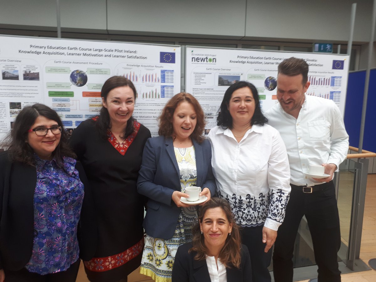 newtonprojecteu's tweet photo. Great team explaining the NEWTON posters, all pilots and thanks to this great team @newtonprojecteu @DublinCityUni @AtosES  @SIVECORomania @whiteloop @ingCEU @Bruneluni @stuba @unibuc @adaptemy https://t.co/J8j3Wtm0Tj