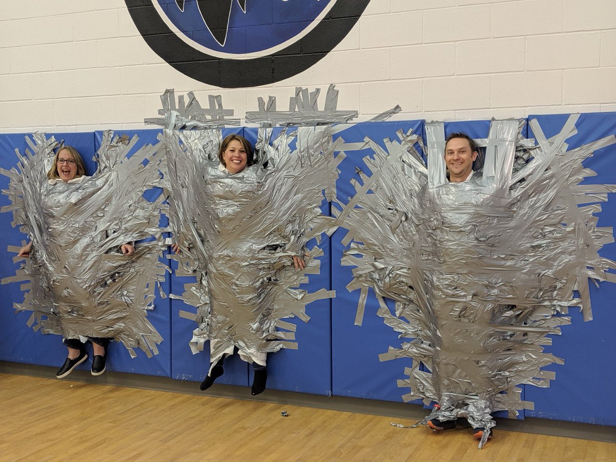 BHEHuskies's tweet photo. Duct Tape the Principals was a success!  Great fun for our whiskies for meeting our fundraiser goal! https://t.co/cp1bdh8VB3