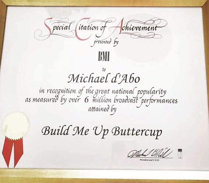 My extraordinarily talented Uncle Michael wrote “Build Me Up Buttercup” which has amassed 6 million US plays (not to mention nearly 120 million <a href="/Spotify/">Spotify</a> streams). I may be biased, but he is a legend.