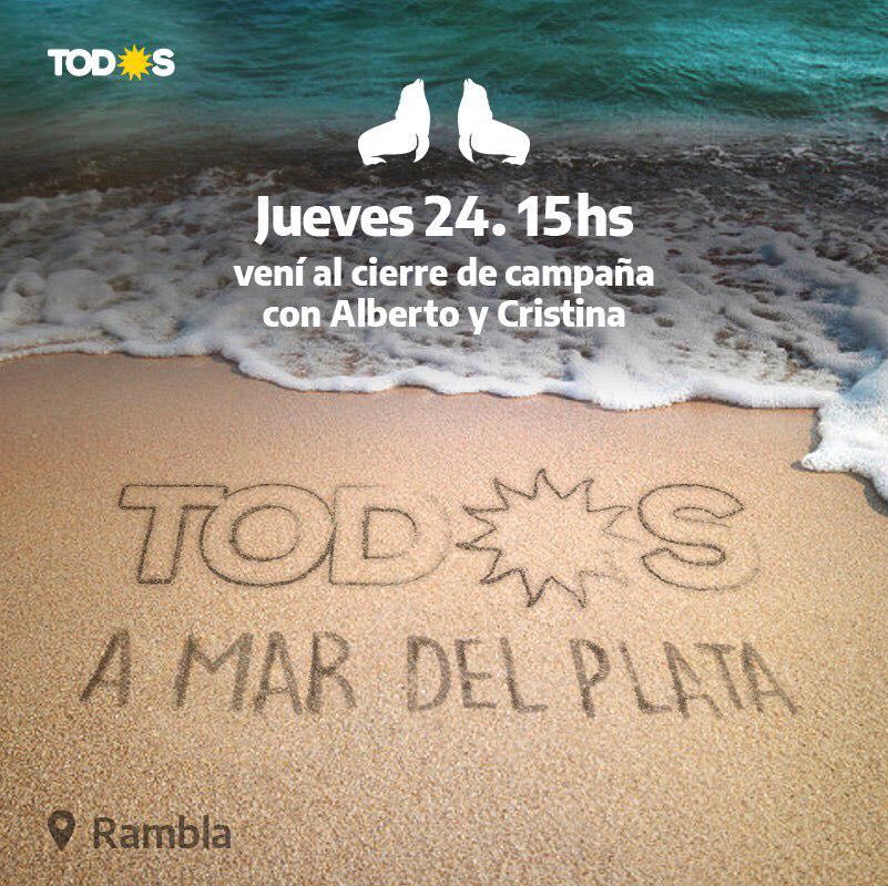 luanavolnovich's tweet photo. Que lindo va a ser estar con Alberto y Cristina en #MarDelPlata plata. En alpargatas. 😎😊😊 https://t.co/WiSWkfTrfn