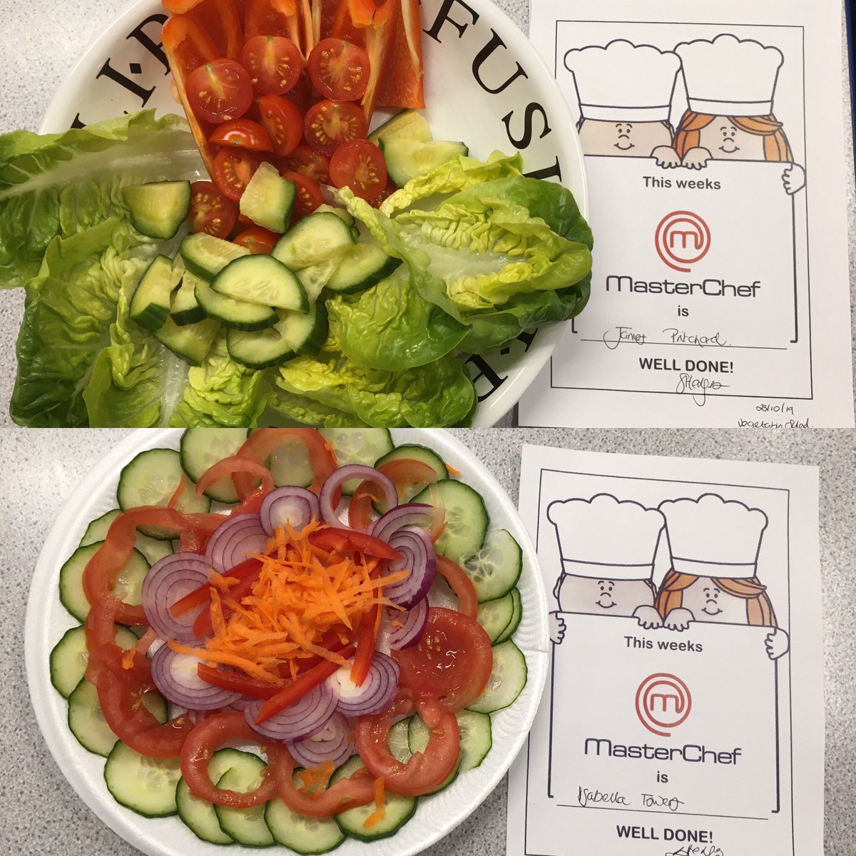 Year 7 A5/6 Vegetable Salads #masterchef #fiveaday #healthyeating #eatarainbow