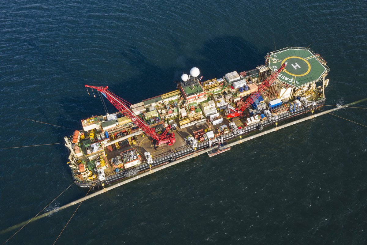 Nord Stream 2 Corp. (@nordstream2) on Twitter photo In the Bay of Greifswald, two pipeline ends were connected on pipelay vessel Castoro 10 in a procedure known as Above-Water Tie-In. Find out more about the highly complex welding process: bit.ly/2pWUrJt In the Bay of Greifswald, two pipeline ends were connected on pipelay vessel Castoro 10 in a procedure known as Above-Water Tie-In. Find out more about the highly complex welding process: bit.ly/2pWUrJt
