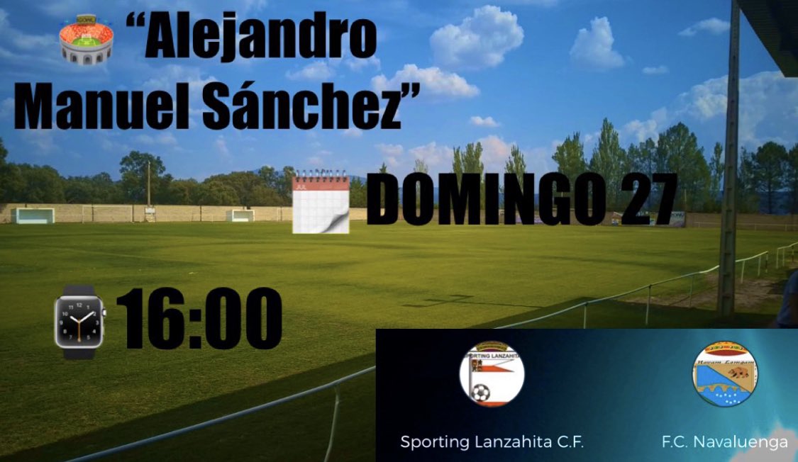 JORNADA 7

🏟”Alejandro Manuel Sánchez”
🗓DOMINGO 27
⌚️16:00

Recibimos al <a href="/NavaluengaCF/">Navaluenga C.F</a>, rival muy duro que viene de cosechar buenos resultados las últimas jornadas, os esperamos a todos, no te lo pierdas !!! 

<a href="/diario_de_avila/">Diario de Ávila</a> <a href="/deportesavila/">Deportes Ávila</a> <a href="/DeportesDAV/">Diario de Ávila Deportes</a>