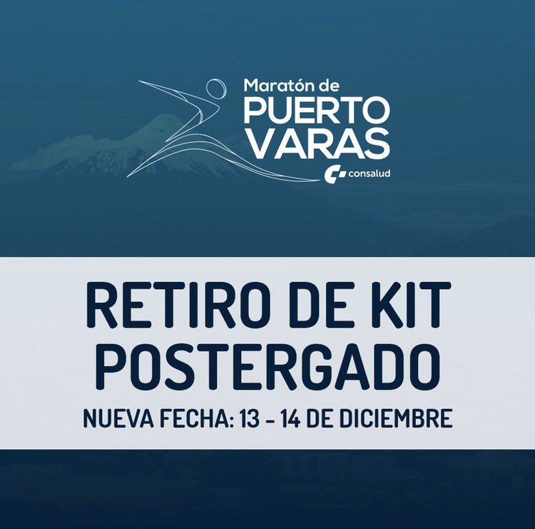 ProkartPro's tweet photo. ESTIMADOS CORREDORES: 

Producto de la delicada situación que se está viviendo en el país, Prokart en conjunto con la Municipalidad de Puerto Varas y Consalud, hemos tomado la decisión de postergar el Maratón de Puerto Varas que se realizaría este domingo 27 de octubre. https://t.co/Fq9KlInDWp
