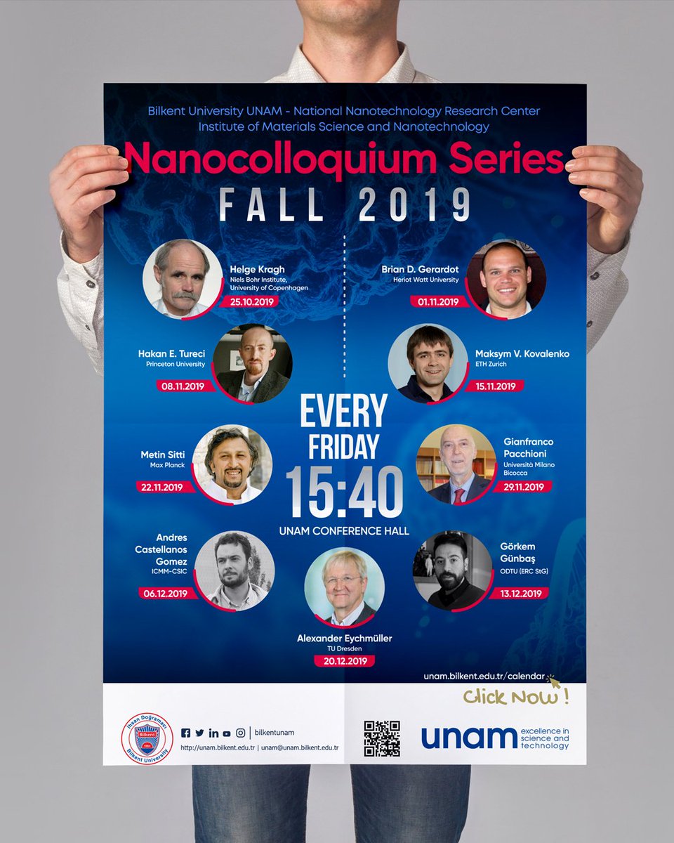 We are starting to our Nanocolloquium series! #everyfriday at 3:40 p.m. @UNAM Conference Hall 🥳🎊#bilkentunam #bilkentuniversity