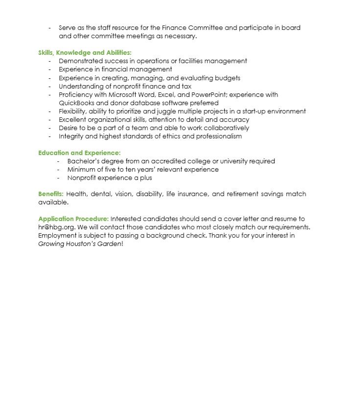 JustinLLacey's tweet image. In case you haven't heard, I love my job at the @houstonbotanic Garden. Maybe you would love working here too. If you have a background in operations management and finance, this new job posting could be your chance.