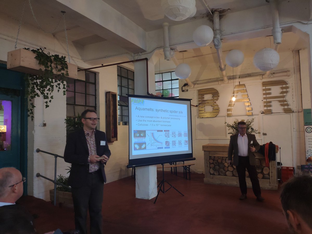 Kicking off again after lunch with <a href="/pvcryan/">Anthony J Ryan OBE</a> speaking about how modified celluloses (the most abundant polymer on earth) can be a synthetic version of silk for a variety of uses!