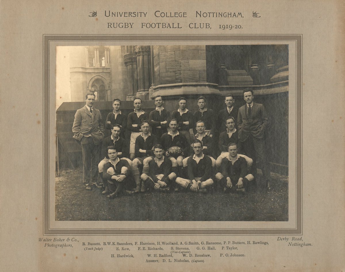 Rugby Centenary | The 2019-20 season marks a huge milestone as we celebrate 100 years of Rugby Union at <a href="/UniofNottingham/">Uni of Nottingham #WeAreUoN</a>. How many of you have donned the #GreenandGold since this XIV?

Join the celebrations: nottingham.ac.uk/sport/rugbycen…