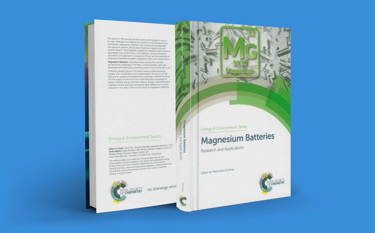 HelmholtzUlm's tweet photo. Now available: The first comprehensive book about Mg-#Batteries by @MaxFichtner is published. #Ulm #CARBAT_FETOPEN #Energy #Battery @KITKarlsruhe #EmagicEU @ClusterPolis @CELEST_18 @uni_ulm
https://t.co/OZsLy9C79w https://t.co/78eINqmp0Y