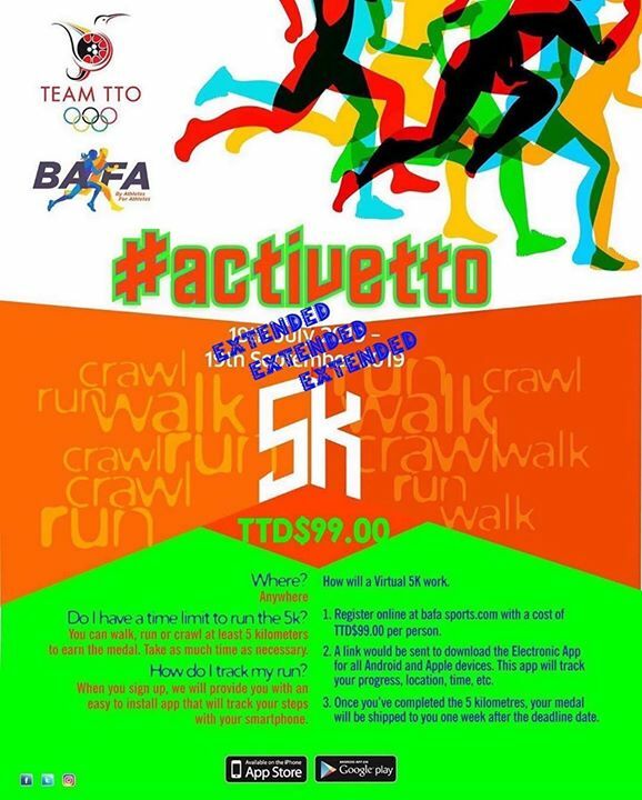 TTOlympic's tweet photo. We extended the date π! Thereβs still time to complete the ππΏββοΈππ½ββοΈ#ACTIVETTO Virtual 5k πππΏββοΈππ½ββοΈ!
Participate with friends and family anywhere in the world π your pace your race!
REGISTER NOW by clicking the link in our bio.
Support our athletes as your donations go to t⦠https://t.co/3ao9QQU5Ww