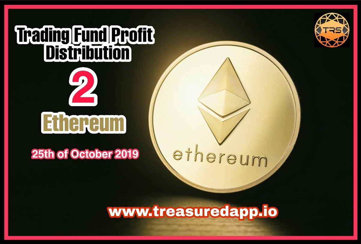 treasuredapp's tweet photo. Join #treasuredapp and enjoy trading fund profit Distribution every month. We are going to distribute 2 @ethereum on 25th of October 2019 , #treasuredapp is endless earning opportunity for you .....
Grow your #ethereum with us 
https://t.co/Cv0NVsSYT1 https://t.co/O3CyklPo03