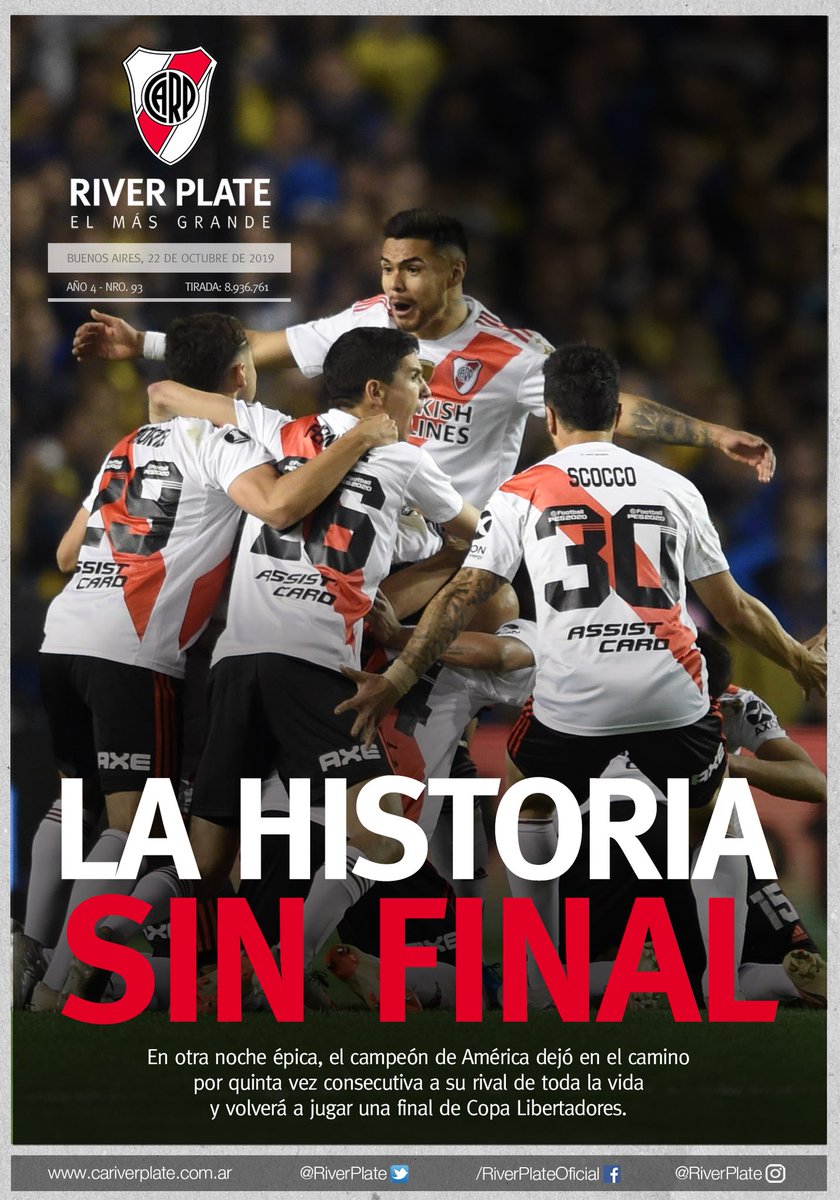 RiverPlate's tweet photo. 📜 Una página más... 🤩

¡Esta es la tapa de la clasificación de #River! 📰 https://t.co/1qJ6JBrK0U