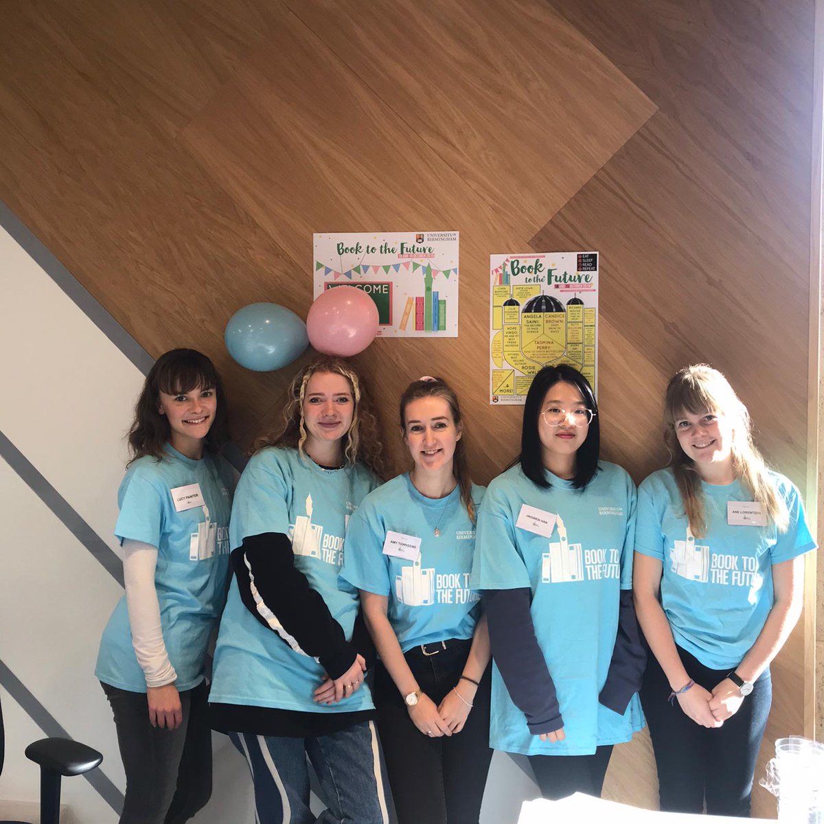A HUGE thank you to our nearly 20-strong group of volunteers who came out in full force last week to help run the Festival. We couldn't have done it without you! Here's a pic of some sleepy but excited students ready to host our speakers on Friday morning #bttfuob #hellobrum
