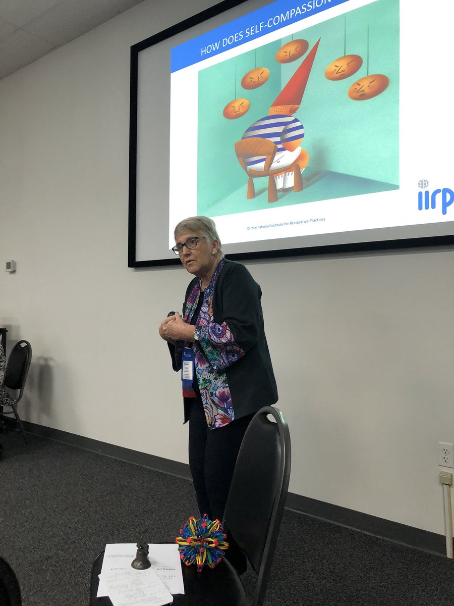 JemMuldoon's tweet photo. Self-compassion and the Restorative Practitioner with Frida Rundell and Courtney Tobin. Powerful learning at the @iirpgradschool World Conference. @chaffeem #IIRPConference #restorative https://t.co/lKbCoiIt2r