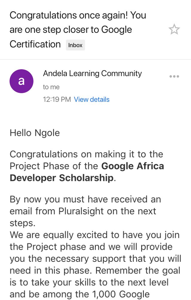 Yup we keep making it happen!!
It’s project time <a href="/pluralsight/">Pluralsight</a>, @alc_andela, <a href="/googleafrica/">Google in Africa</a>. I’m so honored, thank you for giving me the opportunity to #GrowWithGoogle. #150DaysofALC4