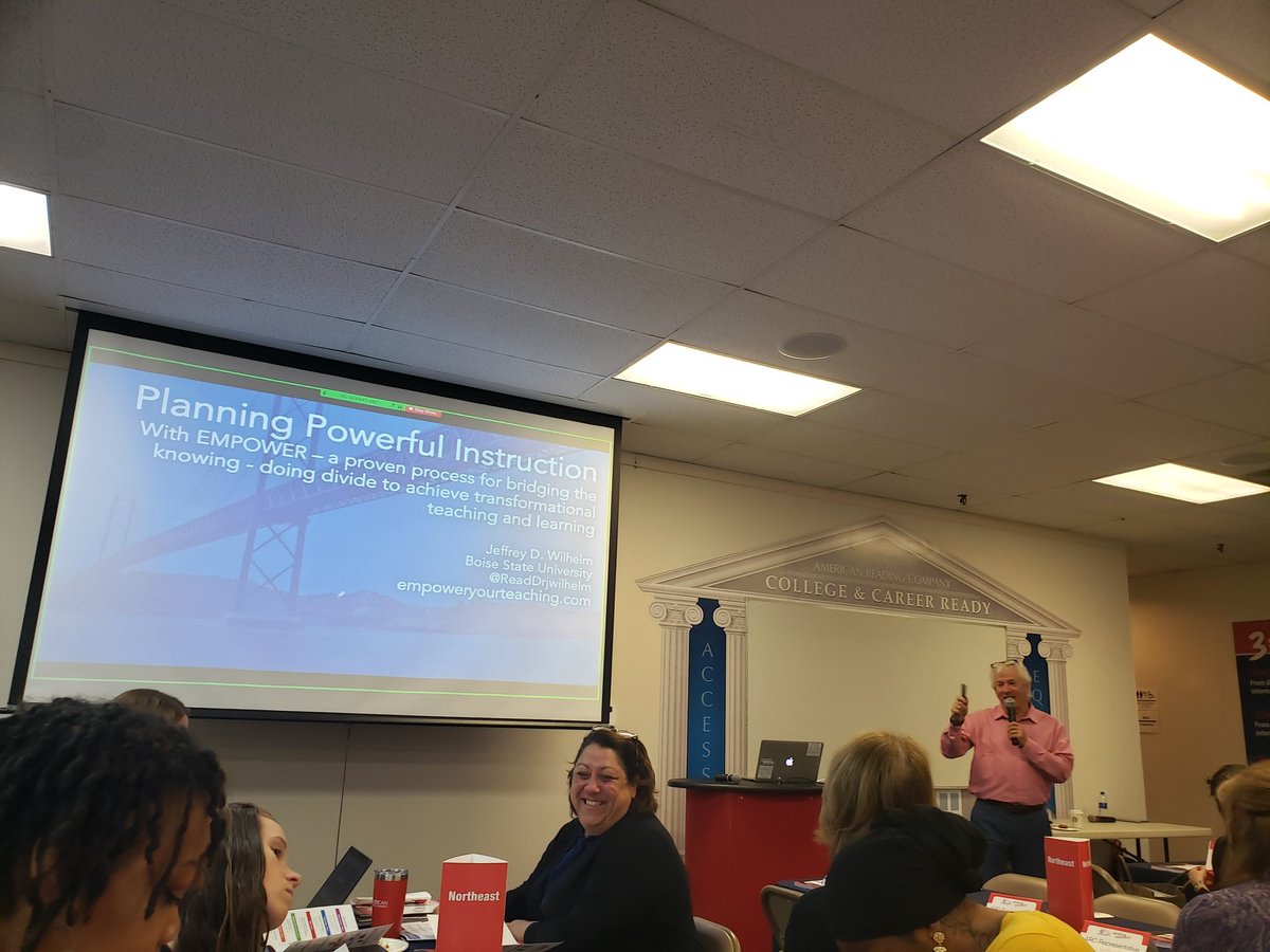 dteague83's tweet photo. Opening Keynote with @ReadDRjwilhelm. Definitely working to EMPOWER our learners. #swedesreads https://t.co/HHxq3JjcZ8