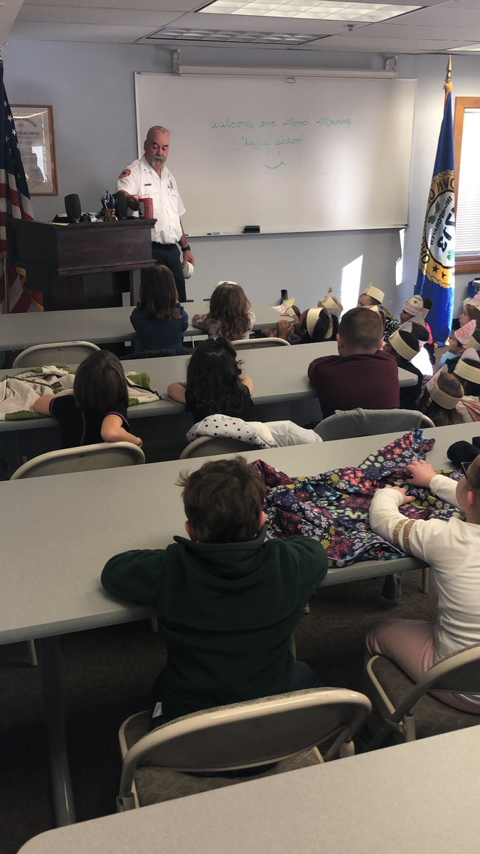 Oxford fire department helping our pirates learn more about fire safety! <a href="/OxfordFireEMS/">Oxford Fire-EMS MA</a>