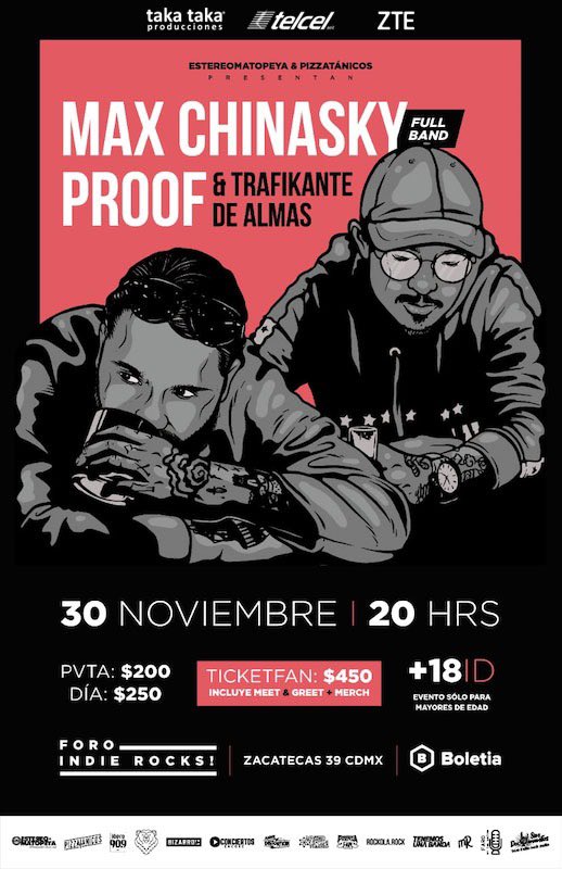 TakaTakaProd's tweet photo. Próximos eventos #TourTelcel
- 15 Nov: Daniel Sosa: Los Cabos, BC.
- 30 Nov: @MaxChinasky Full Band, @ForoIndierocks CDMX 
- 7 Dic: Gerardo Ortiz, El Komander, Remmy Valenzuela, Rodeo Texcoco., Edo. Méx. https://t.co/txiBIQNJlt