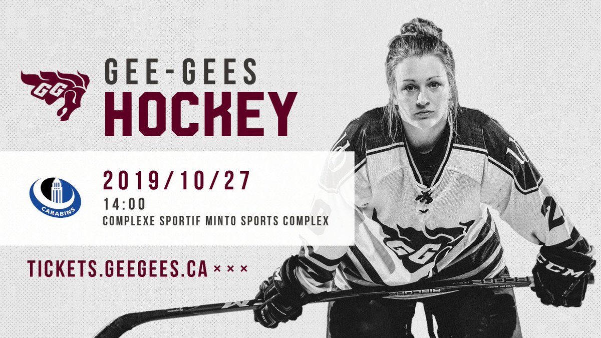 uOttawaGeeGees's tweet photo. Le match d'ouverture de l'équipe de hockey féminin est ce dimanche! L'équipe affronte les Carabins de Montreal à 14 h au complexe sportif Minto. 

🎟 https://t.co/5cDkow2vMN https://t.co/w1ZHbVY1cF