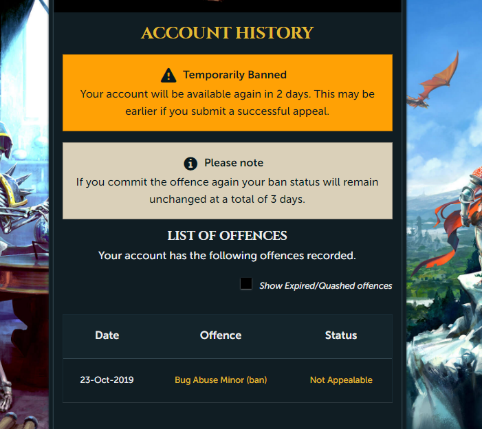 whatisoff01's tweet photo. @JagexSupport @JagexAsh @JagexArchie @JagexMaz @JagexKieren @JagexWeath @Jagex_Ghost hello can i ask for what reason my account has been banned for 2 days it says "bug abuse" but i havent done anything but just afk on the account? ign "No giving up" https://t.co/0cvZcGtiSa