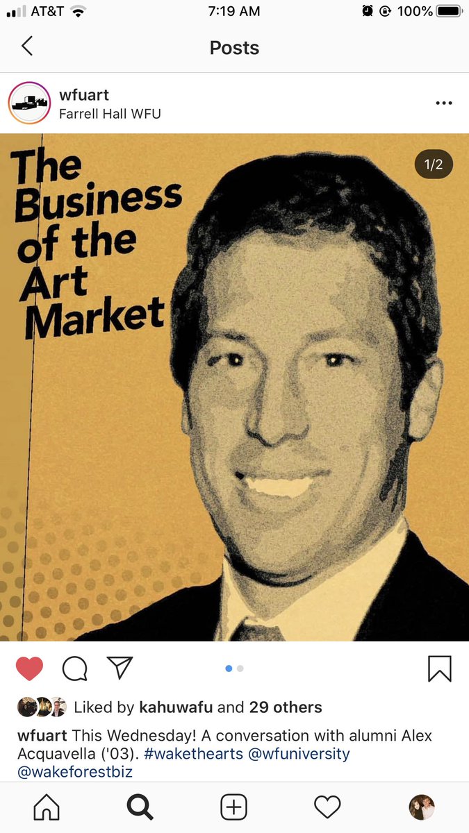 DeacLink's tweet image. TONIGHT: @WakeForestBizpresents a conversation with  @WFUAlumni #AlexAcquavella on @AcquavellaArt, #artbusiness, &amp;amp; more.
5.30pm start at 349/351 Farrell Hall... Don't miss out!