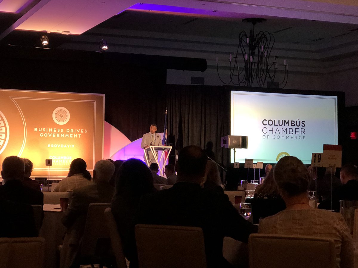 SG_Hardin's tweet photo. Happy to provide opening remarks at @ColumbusChamber #govday 

“The next generation of economic development is people development. The future is universal pre-k. The future is free college. The future is people.” 

Thanks @HollyFGross @DDePerroChamber for the invite https://t.co/BTA5ImxESM