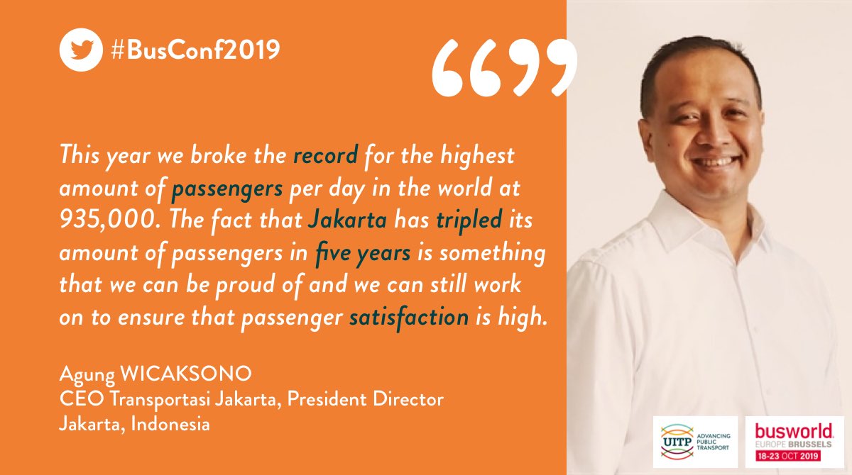 UITPnews's tweet photo. #BusConf2019 
#BRT
#Bus
#Passengersatisfaction
#jakarta https://t.co/o5bc56oWxt