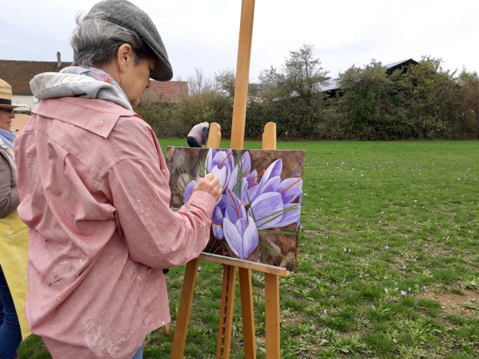 SafranTempliers's tweet photo. Il y a des visiteurs à la safranière ! Merci aux artistes qui viennent immortaliser la floraison de l’or rouge du #Gâtinais. https://t.co/L2lewZJSvB
