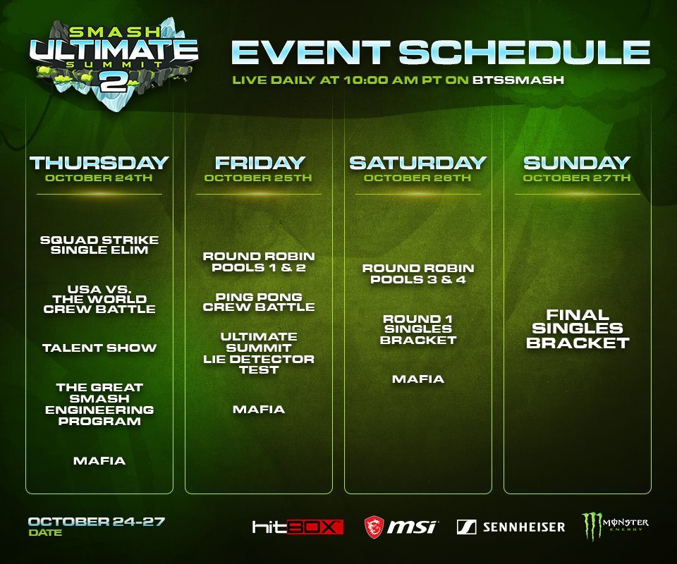 こげろー Smash Ultimate Summit 2 Final Singles Bracket 日本時間10 28 月 2 00am 配信 T Co Bvarhd6lew トナメ T Co W2zubmlght T Co Wrvo3tiymq