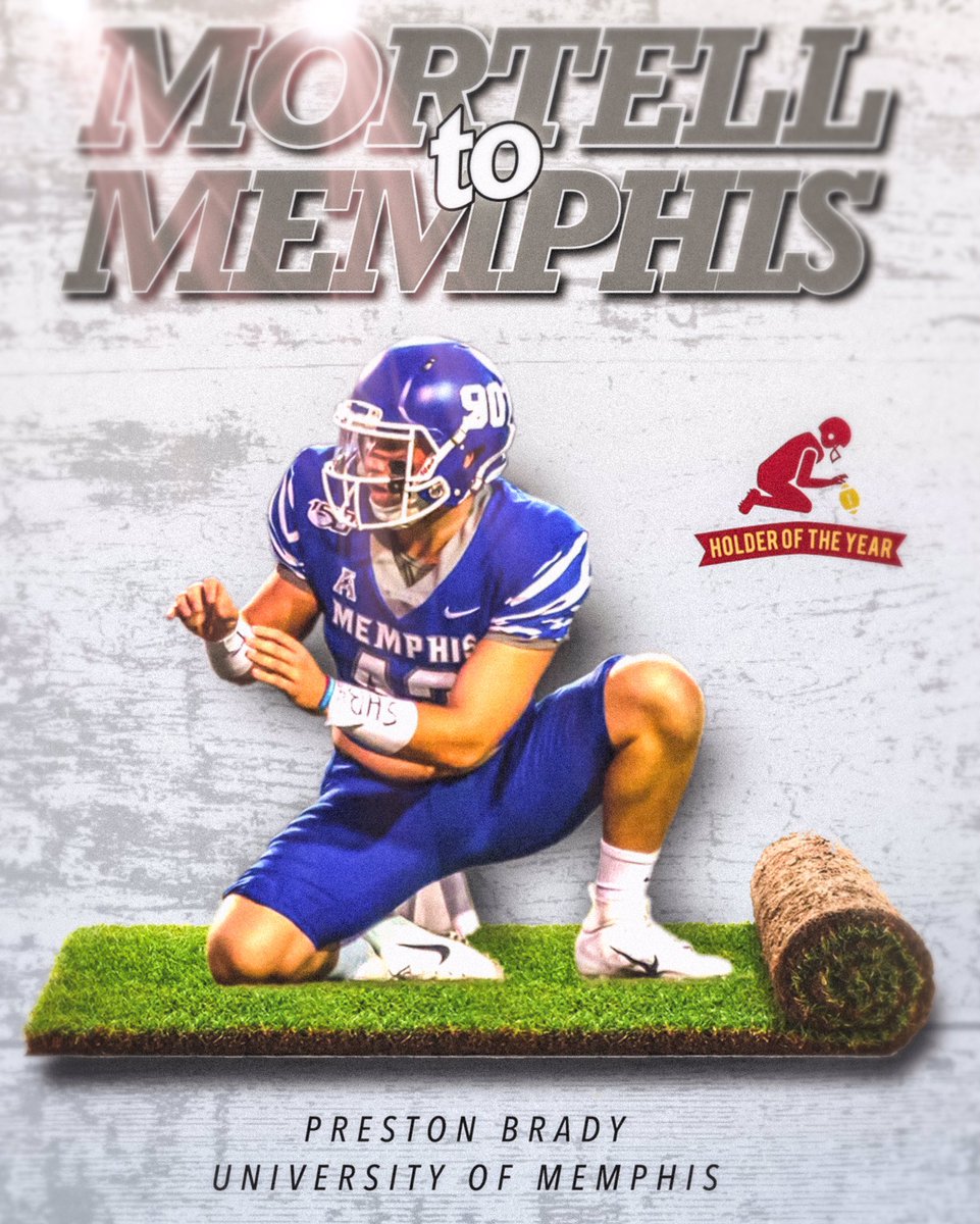 <a href="/MortellAward/">HOTY</a> , go ahead and roll out the “carpet” for your 2019 winner, <a href="/MemphisFB/">Memphis Football</a> holder <a href="/PrestonB49/">Preston Brady</a> 

#lacesoutthencelebrate #stripeup #gtg