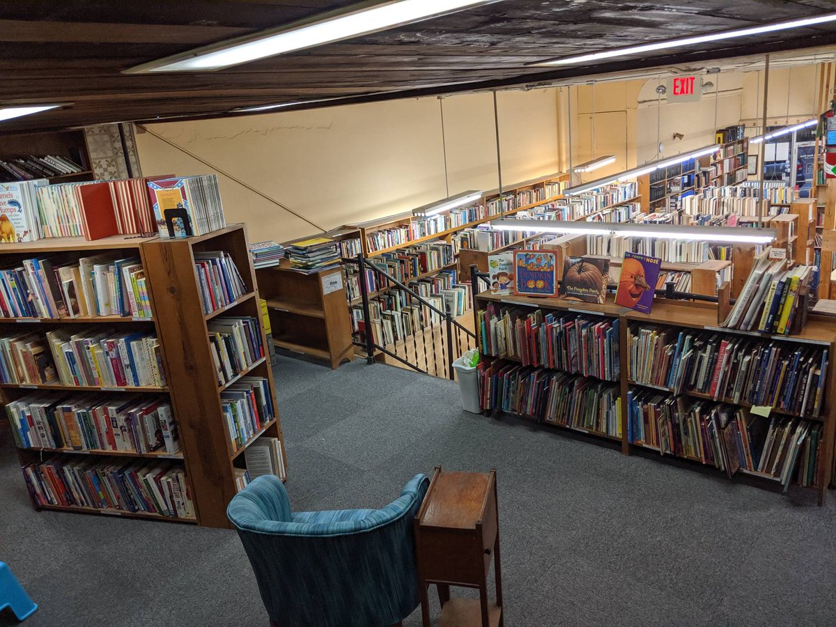 JaneAddamsBooks's tweet photo. We are working moving the children's section upstairs to the mezzanine. So far we have moved or are in the process of moving parenting, holidays, and non-fiction. More updates coming! #bookmove #usedbooks #janeaddamsbooks https://t.co/AUTxpO9o61
