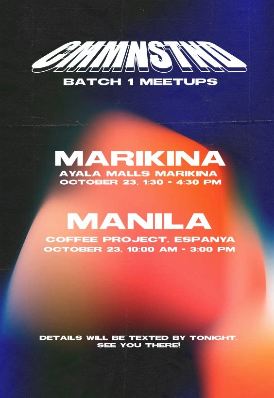 commonstand's tweet photo. ARE YOU READY TO WEAR OUR STAND?
HERE ARE THE MEET-UP SCHEDULES FOR TOMORROW! 👀🤩😎

Please do note that these schedules are fixed and will not be changed unless announced. We will send a text containing more meet-up details to those whose orders are on-hand. 

SEE YOU THERE!🤪 https://t.co/qv2XuUiwTL