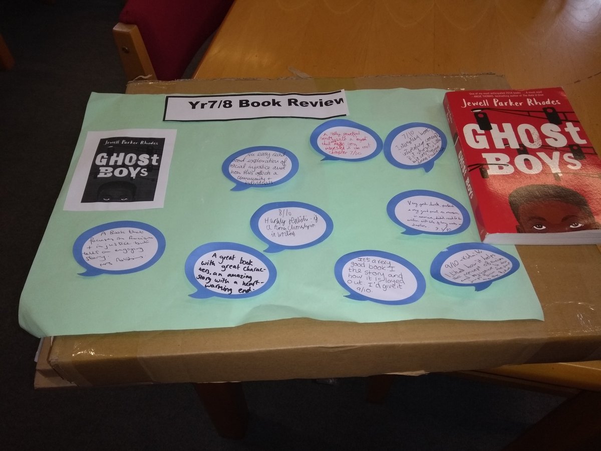 LibraryQeh's tweet photo. Hi Great Book club meeting today with year 7/8. All enjoyed Ghost Boys. Next book The House with Chicken Legs. https://t.co/FB75oRGBR8