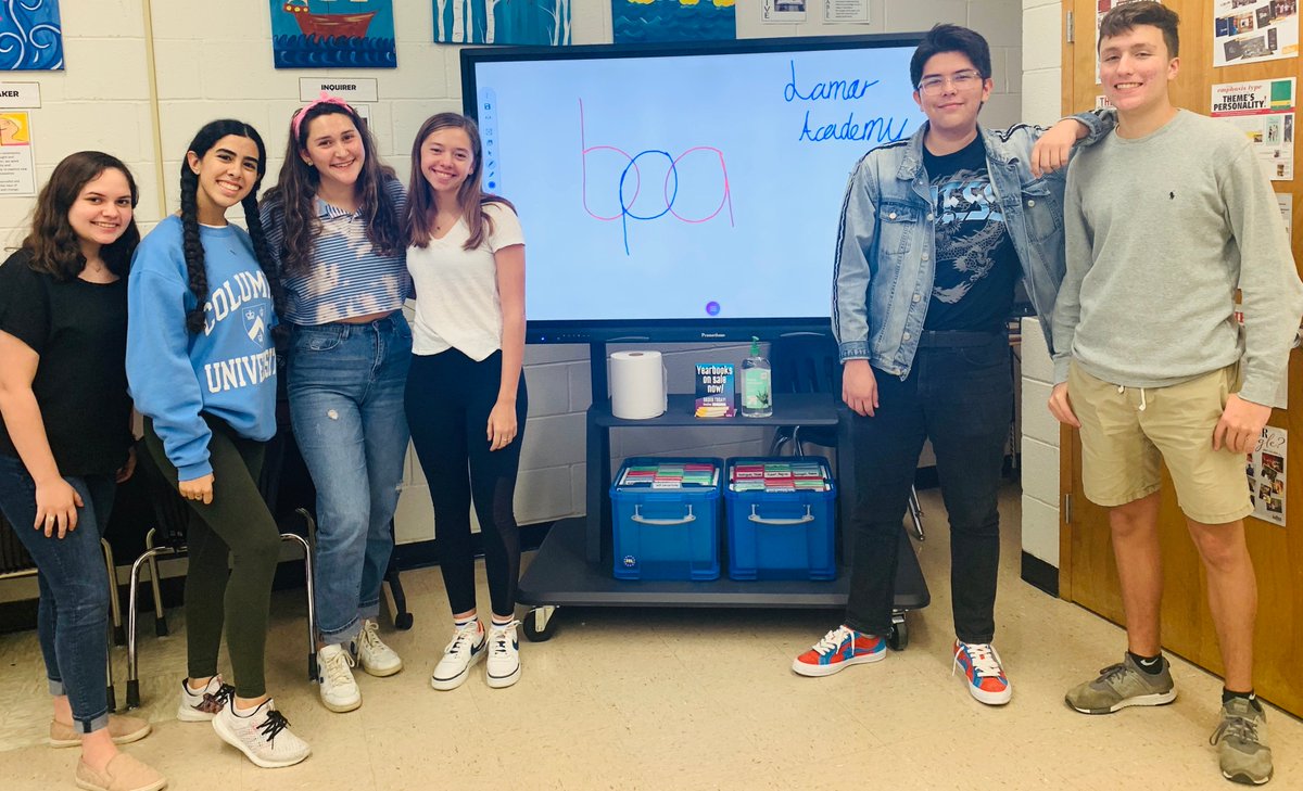 bpa_lamar's tweet photo. BPA Officers 2019-2020
Left to right: Katya Orozco Parliamentarian, Sofia Avila Treasurer, Bianca Ramirez Historian, Sydnee Baldree Secretary, Daniel Guerra Vice President and Jared Gutierrez President. #McallenISD @McAllenISDCTE https://t.co/ZE5qCmbaGy