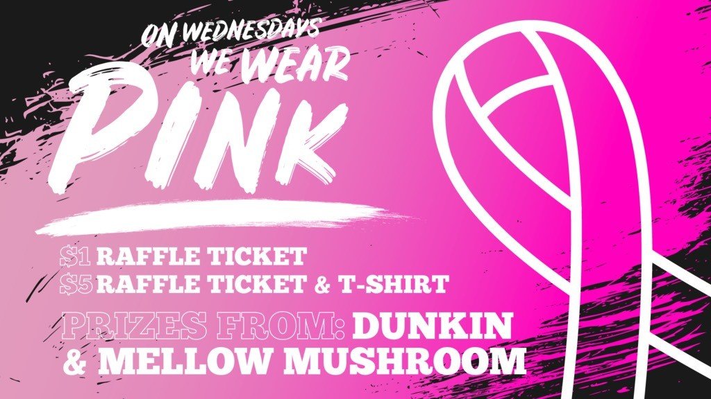 Come out to the USCA Women's pink out game vs Francis Marion @ 7 @ Pacer Pit
There will be pink shirts sold + raffle tickets to win gift-cards from Dunkin Donuts and Mellow Mushroom 
Come to the Student Life Office in the SAC to sign up for the water balloon toss @ halftime