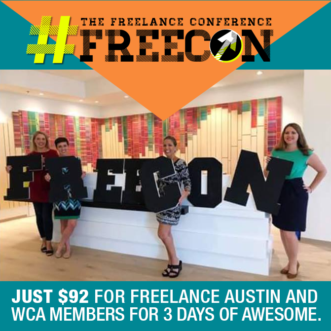 FreelanceAustin's tweet photo. Hey Freelance Austin, let's spend 3 days together building a successful single-owner business. #FREECON has offered our members a HUGE discount. 

Learn more and grab your spot here: https://t.co/euYDF15oFQ
#freelanceaustin #atx #austinevents https://t.co/VVaPa7Lk7W
