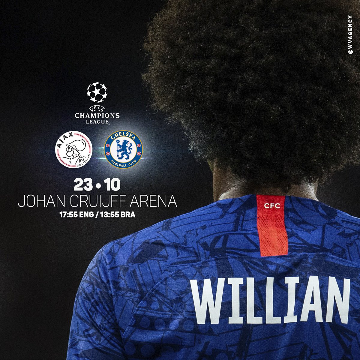 Matchday!!! 💪🏿⚽️💙#uefachampionsleague #CFC #W10 #amsterda #comeonchelsea