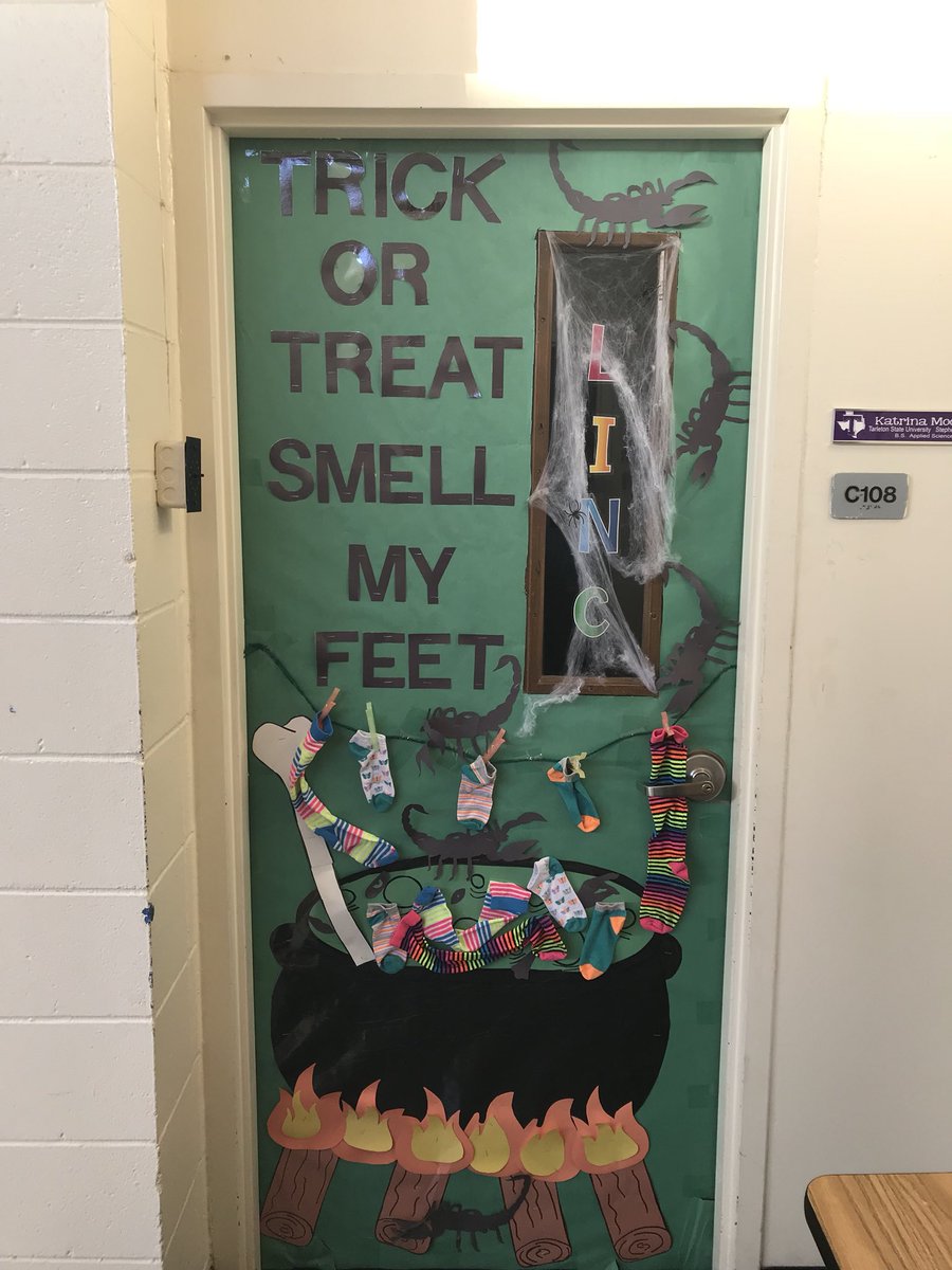 Awesome door decorations from Ms. Moore and her LINC students 😀 @South_Hills_HS #shhsscorpions