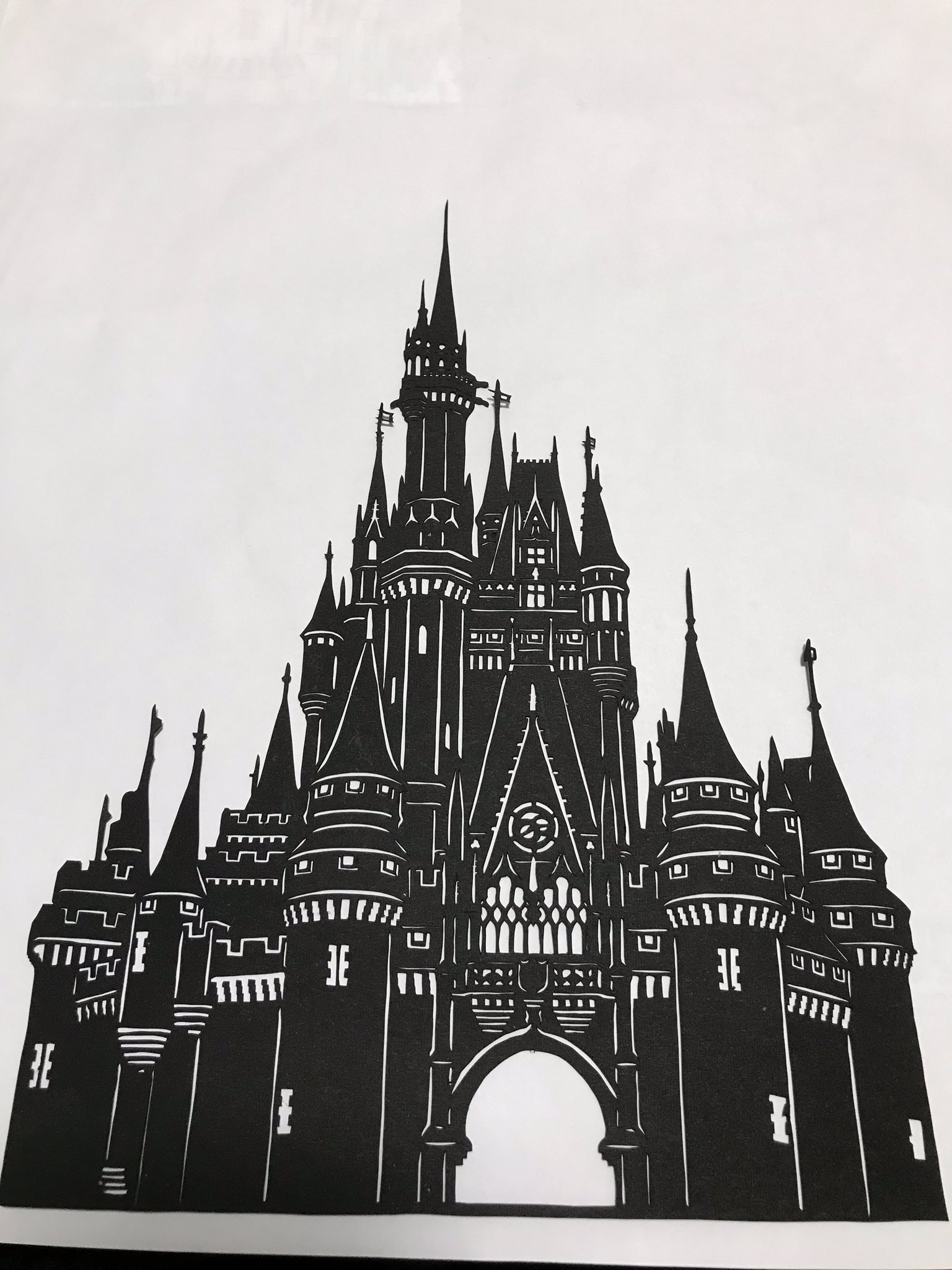 印刷 ディズニー お城 切り絵 孫の壁